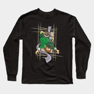 Saint Patricks Day Shirt Contortionist Aerial Silk Gnome Long Sleeve T-Shirt